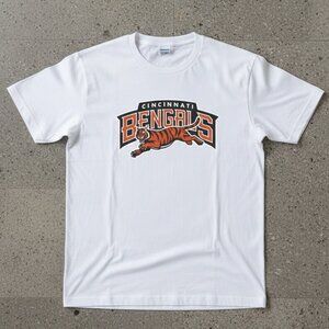 Cincinnati Bengals Leaping Tiger Logo White NFL Graphic Fan Tee
